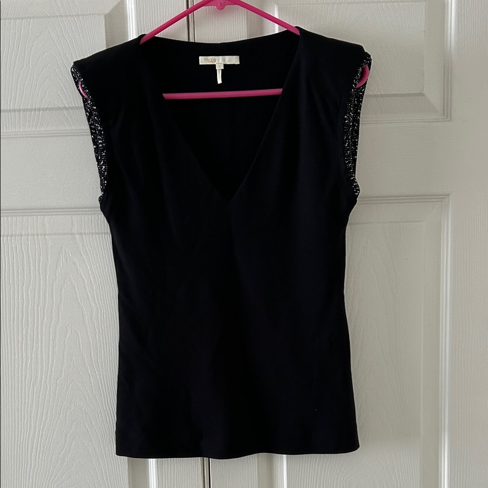 Maje Black V-Neck Tank Top